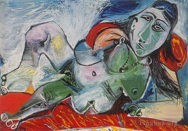 Pablo Picasso Ölgemälde - Nu Couch au Collier 1968