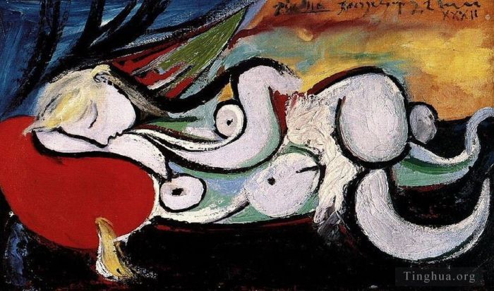 Pablo Picasso Ölgemälde - Ich liege auf einer roten Couch, Marie Therese Walter, 1932