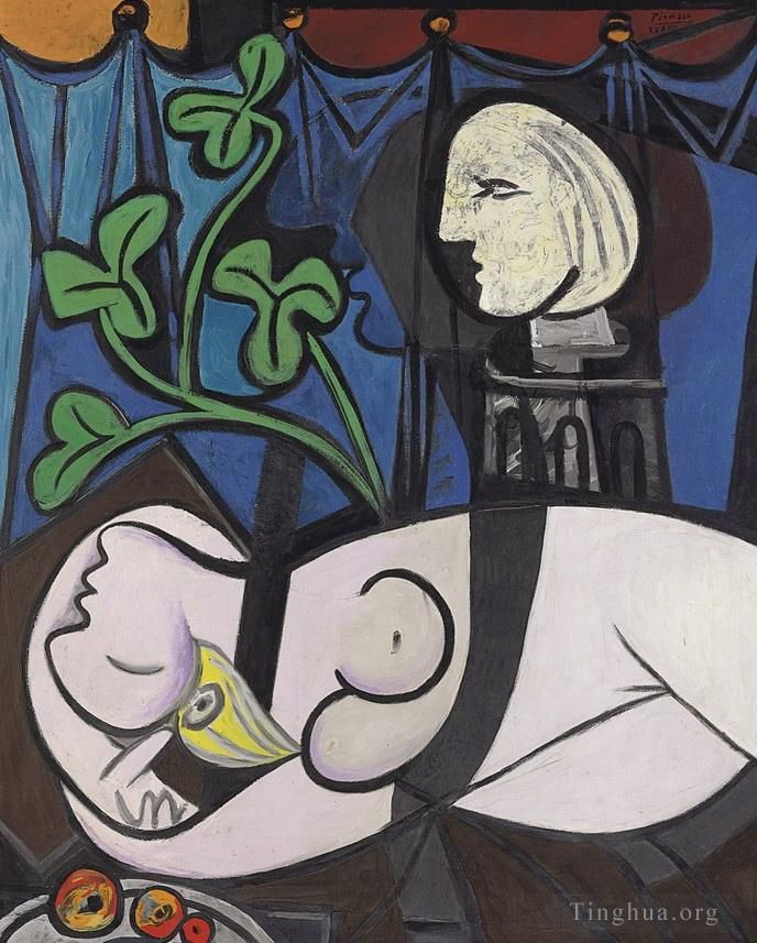 Pablo Picasso Ölgemälde - Nackte grüne Blätter und Büste 1932
