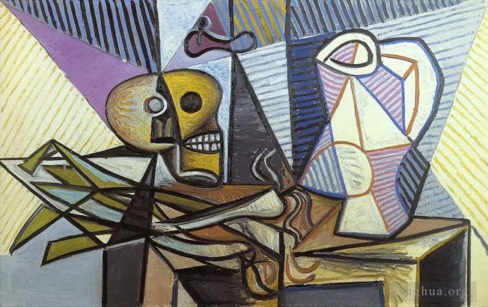 Pablo Picasso Ölgemälde - Poireaux-Kran und Pichet 1945