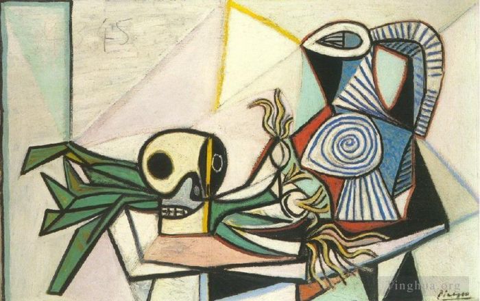 Pablo Picasso Ölgemälde - Poireaux-Kran und Pichet 4 1945