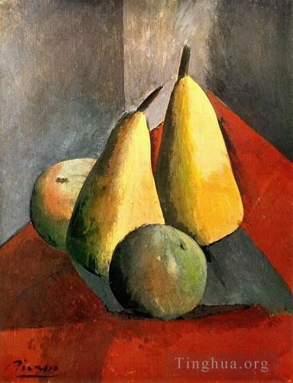 Pablo Picasso Ölgemälde - Poires et pommes 1908