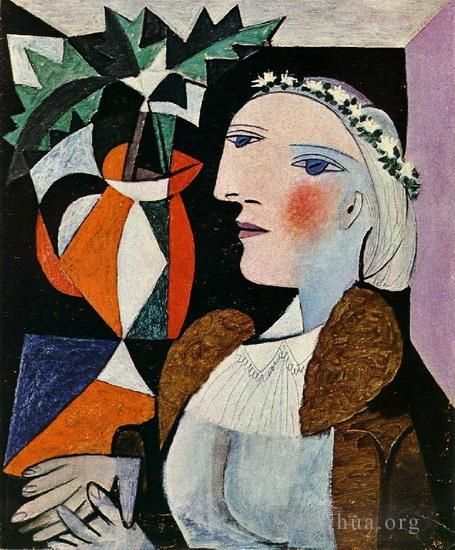 Pablo Picasso Ölgemälde - Porträt einer Frau a la guirlande 1937