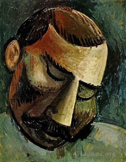 Pablo Picasso Ölgemälde - Tete d homme 1908
