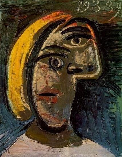 Pablo Picasso Ölgemälde - Tete de femme aux cheveux blonds Marie Therese Walter 1939