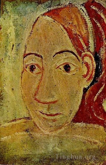 Pablo Picasso Ölgemälde - Tête de Femme de Face 1906