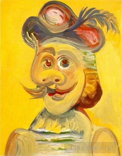 Pablo Picasso Ölgemälde - Tete de mousquetaire 1971