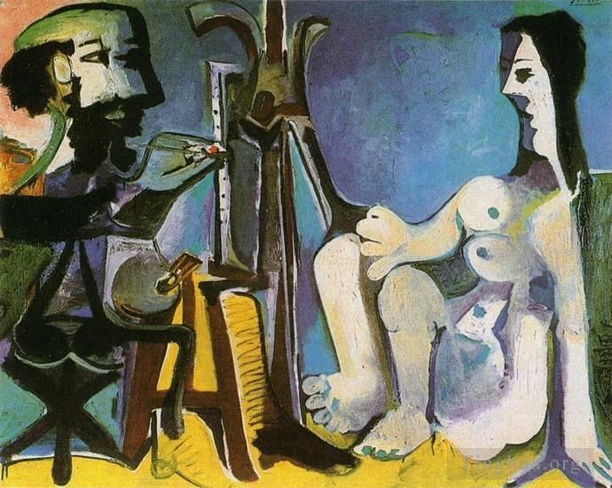 Pablo Picasso Ölgemälde - Der Künstler und sein Modell L artiste et son modele 1926
