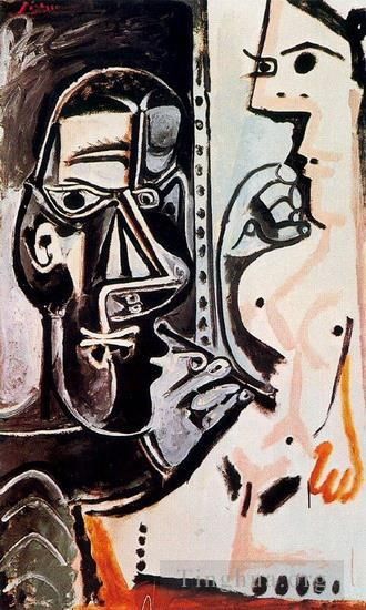 Pablo Picasso Ölgemälde - Der Künstler und sein Modell L artiste et son modele 4 1963