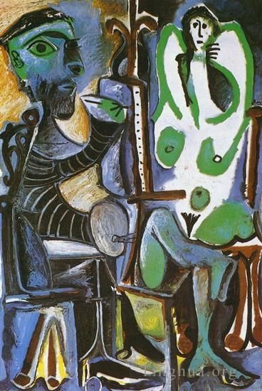 Pablo Picasso Ölgemälde - Der Künstler und sein Modell L artiste et son modele 5 1963