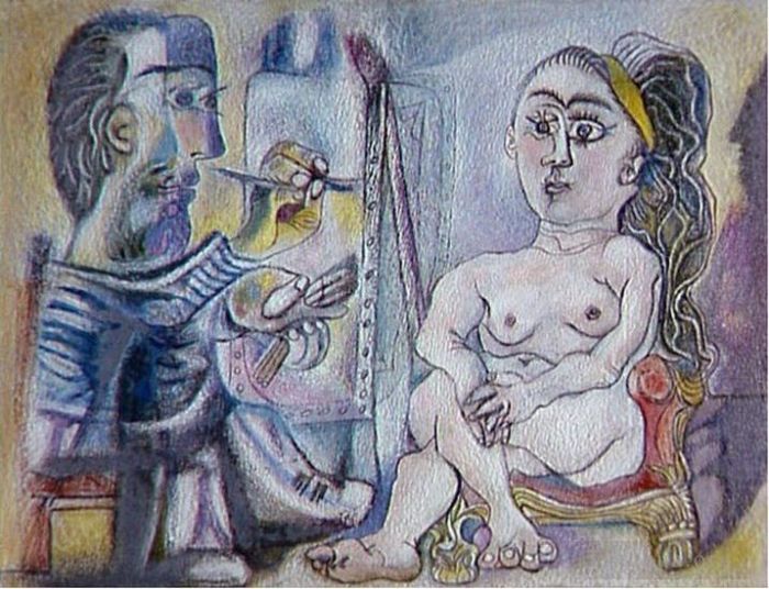 Pablo Picasso Ölgemälde - Der Künstler und sein Modell L artiste et son modele 6 1963