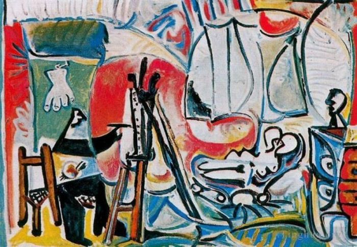 Pablo Picasso Ölgemälde - Der Künstler und sein Modell L artiste et son modele IV 1963