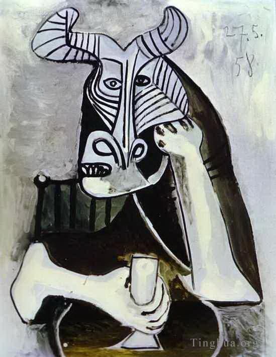 Pablo Picasso Ölgemälde - Der König der Minotauren 1958