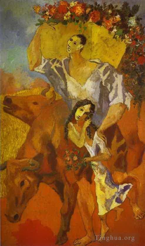 Pablo Picasso Ölgemälde - Die Bauernkomposition 1906