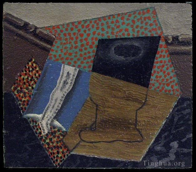 Pablo Picasso Ölgemälde - Verre et paquet de tabac 1914