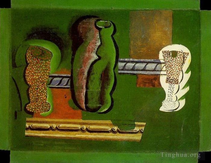 Pablo Picasso Ölgemälde - Verres et bouteilles 1914