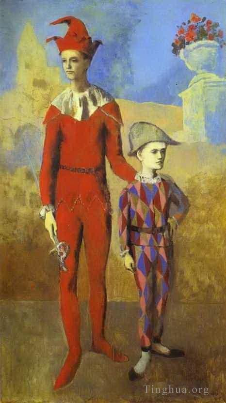 Pablo Picasso Andere Malerei - Akrobat und junger Harlekin 1905