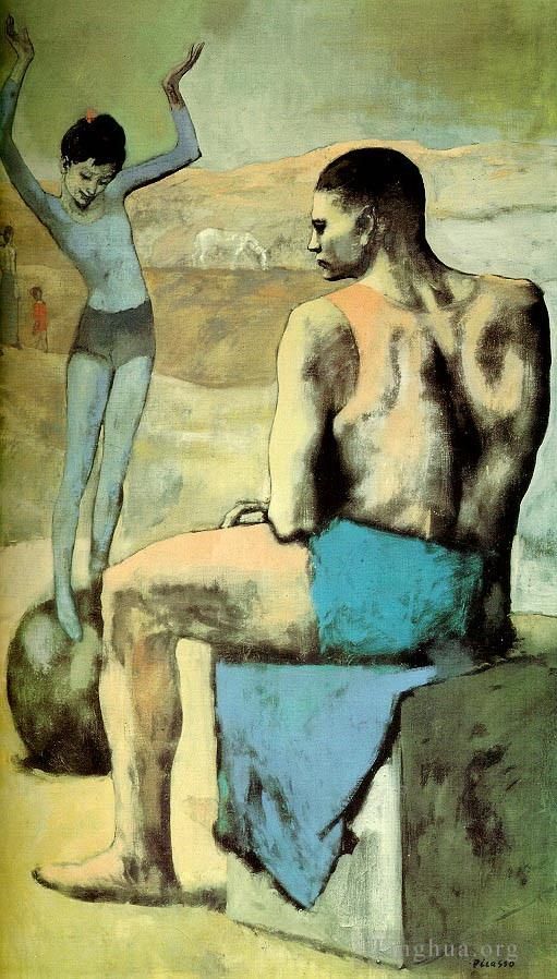 Pablo Picasso Andere Malerei - Akrobat auf dem Ball 1905