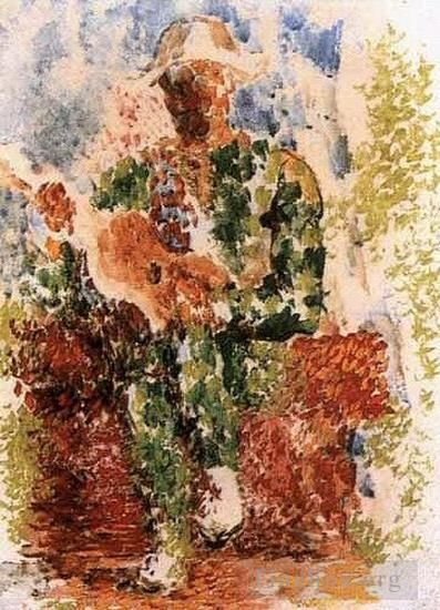 Pablo Picasso Andere Malerei - Arlequin a la Guitare1916
