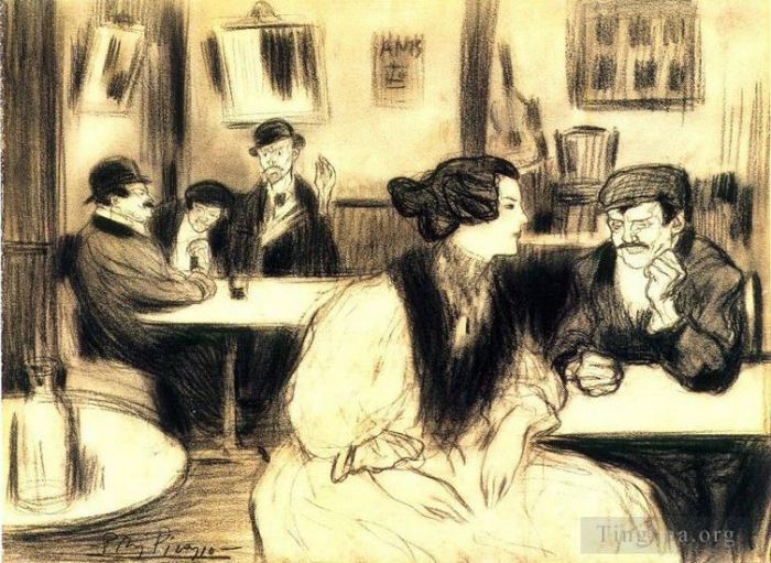 Pablo Picasso Andere Malerei - Au Café 1901