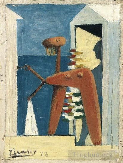 Pablo Picasso Andere Malerei - Baigneuse und Kabine 1928
