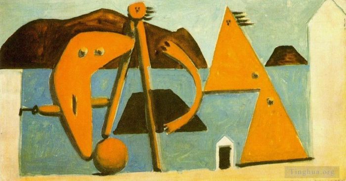 Pablo Picasso Andere Malerei - Baigneuses sur la plage 1928