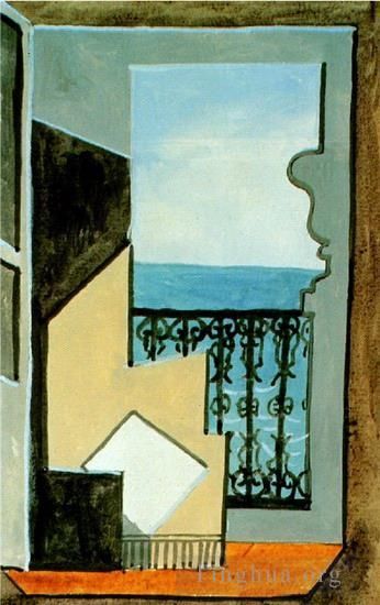 Pablo Picasso Andere Malerei - Balkon mit Blick aufs Meer 1919