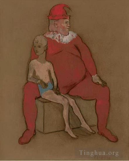 Pablo Picasso Andere Malerei - Bouffon et jeune acrobate 1905