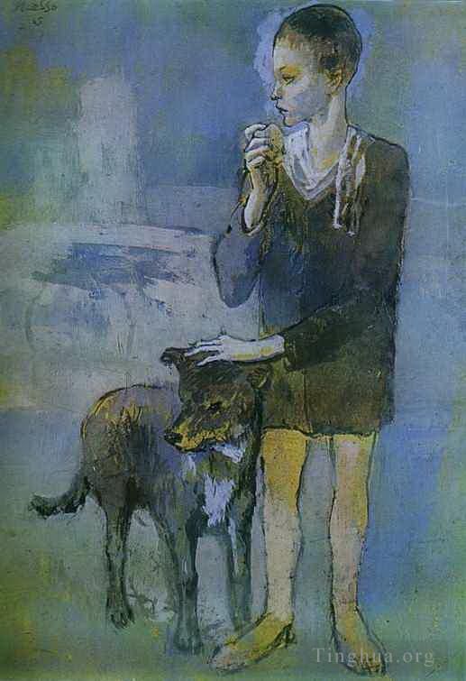 Pablo Picasso Andere Malerei - Junge mit Hund 1905