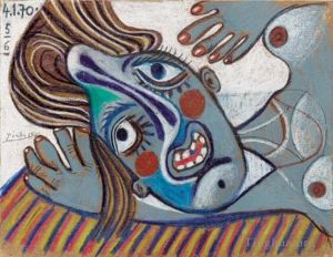 Zeitgenössische Malerei - Büste der Frau 1970