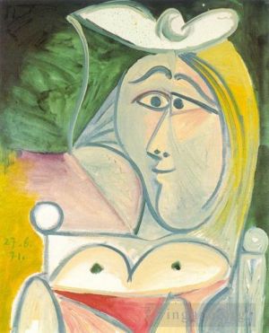 Zeitgenössische Malerei - Büste der Frau 1971