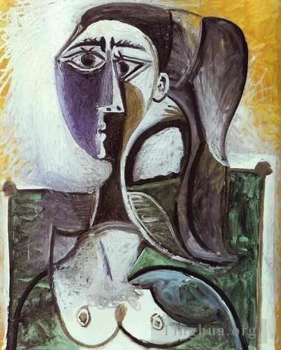 Pablo Picasso Andere Malerei - Buste de femme assise 2 1960