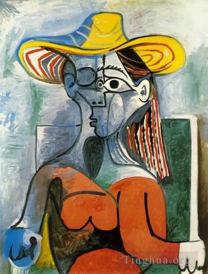 Pablo Picasso Andere Malerei - Buste de femme au chapeau 1962