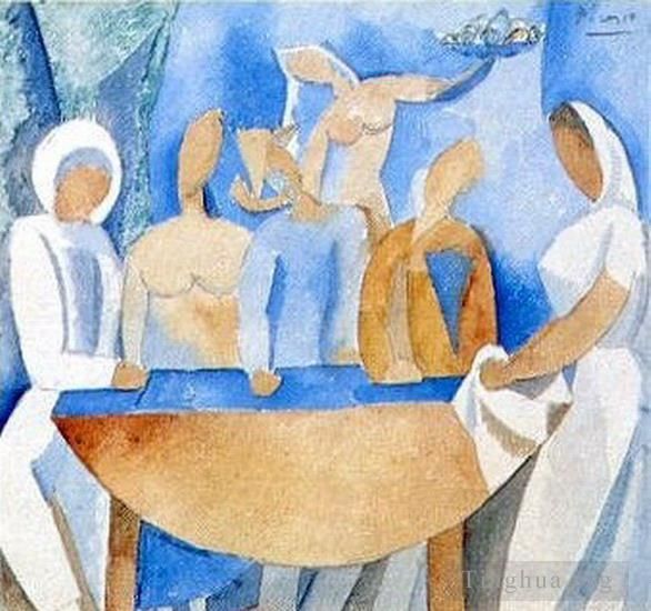 Pablo Picasso Andere Malerei - Karneval im Bistrot 1908