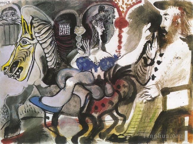 Pablo Picasso Andere Malerei - Cavaliers du Cirque 1967