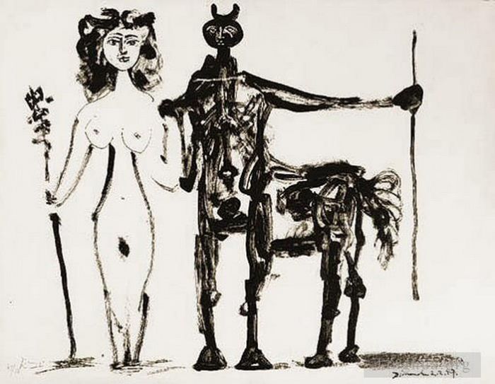 Pablo Picasso Andere Malerei - Centaure et Bacchante 1947
