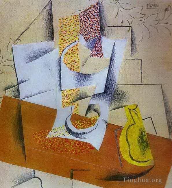 Pablo Picasso Andere Malerei - Kompositionsschale mit Obst und Birnenscheiben, 1913