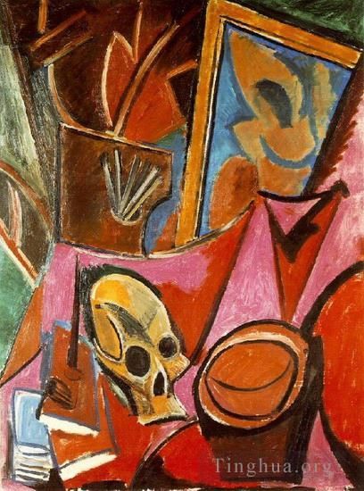 Pablo Picasso Andere Malerei - Komposition mit Tete de mort 1908