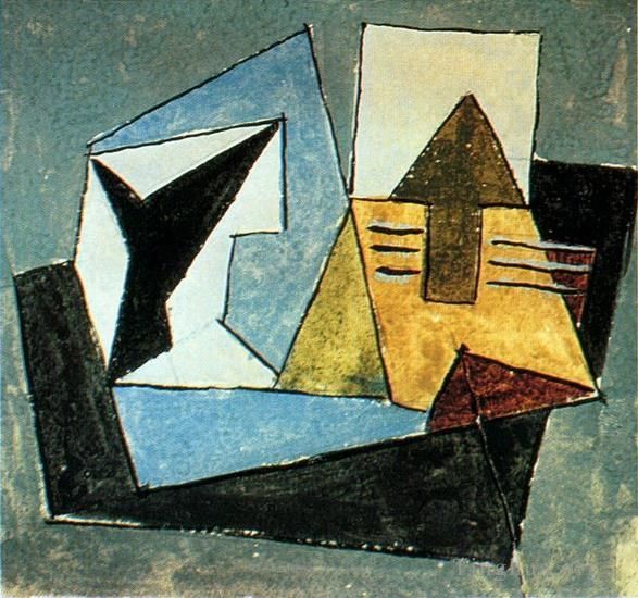 Pablo Picasso Andere Malerei - Komponiert und Gitarre auf einem Tisch, 1920