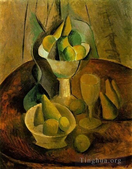 Pablo Picasso Andere Malerei - Compotiers Fruits et Verre 1908