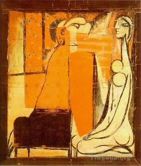 Pablo Picasso Andere Malerei - Confidences Deux Femmes Karton für eine Tapisserie 1934