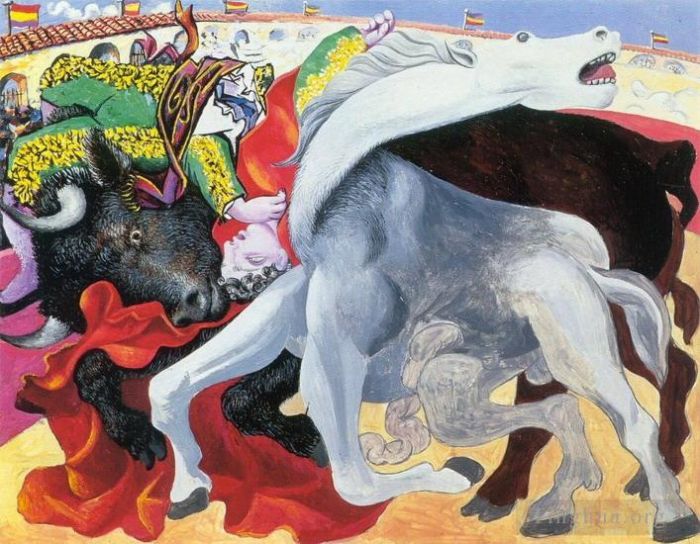 Pablo Picasso Andere Malerei - Corrida la mort du torero 1933