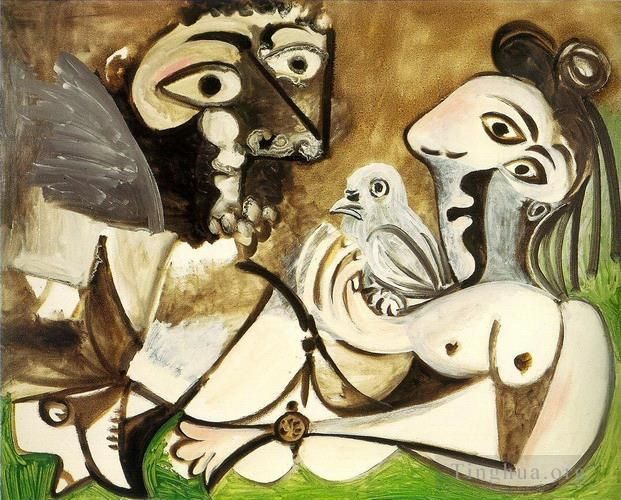 Pablo Picasso Andere Malerei - Paar al oiseau 1970