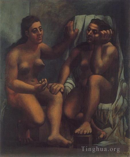 Pablo Picasso Andere Malerei - Deux baigneuses assises 1920