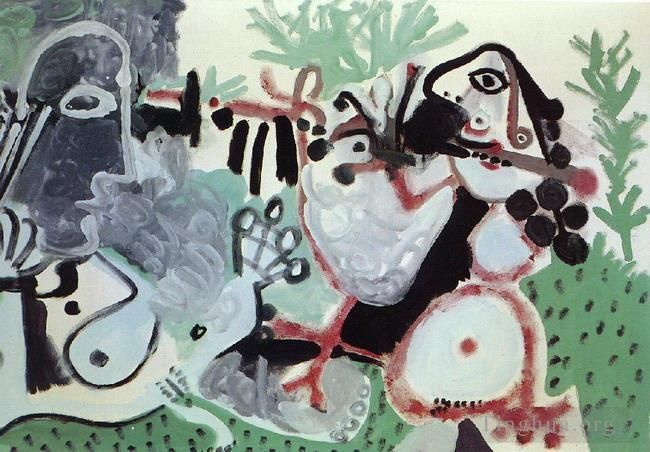 Pablo Picasso Andere Malerei - Zwei Frauen in einer Nacht im Jahr 1967