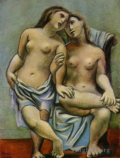 Pablo Picasso Andere Malerei - Deux Femmes Nues 1 1906