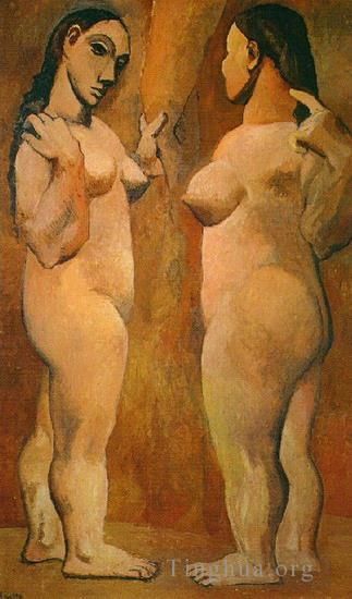 Pablo Picasso Andere Malerei - Deux Femmes Nues 1906