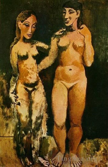 Pablo Picasso Andere Malerei - Deux Femmes Nues 2 1906