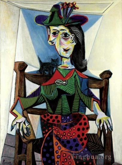 Pablo Picasso Andere Malerei - Dora Maar im Chat 1941