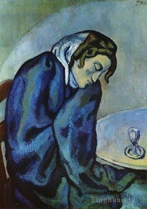 Zeitgenössische Malerei - Betrunkene Frau ist müde Femme ivre se Fatigue 1902